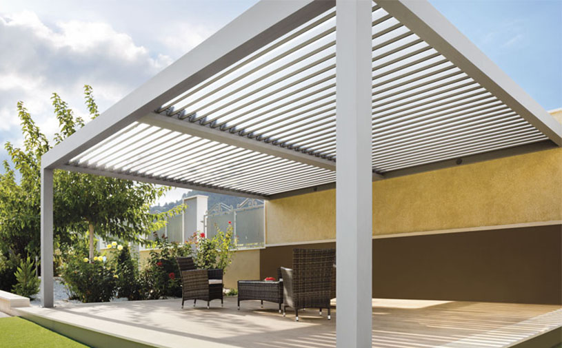 เรือนหลังคาเปิดปิดอัตโนมัติ Bioclimatic Pergola